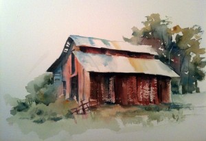 Dry Brush Technique - Georgia Barn