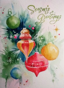 Watercolor Painting Christmas Ornaments