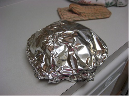 Tinfoil on top