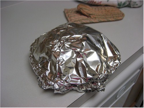 Tinfoil on top